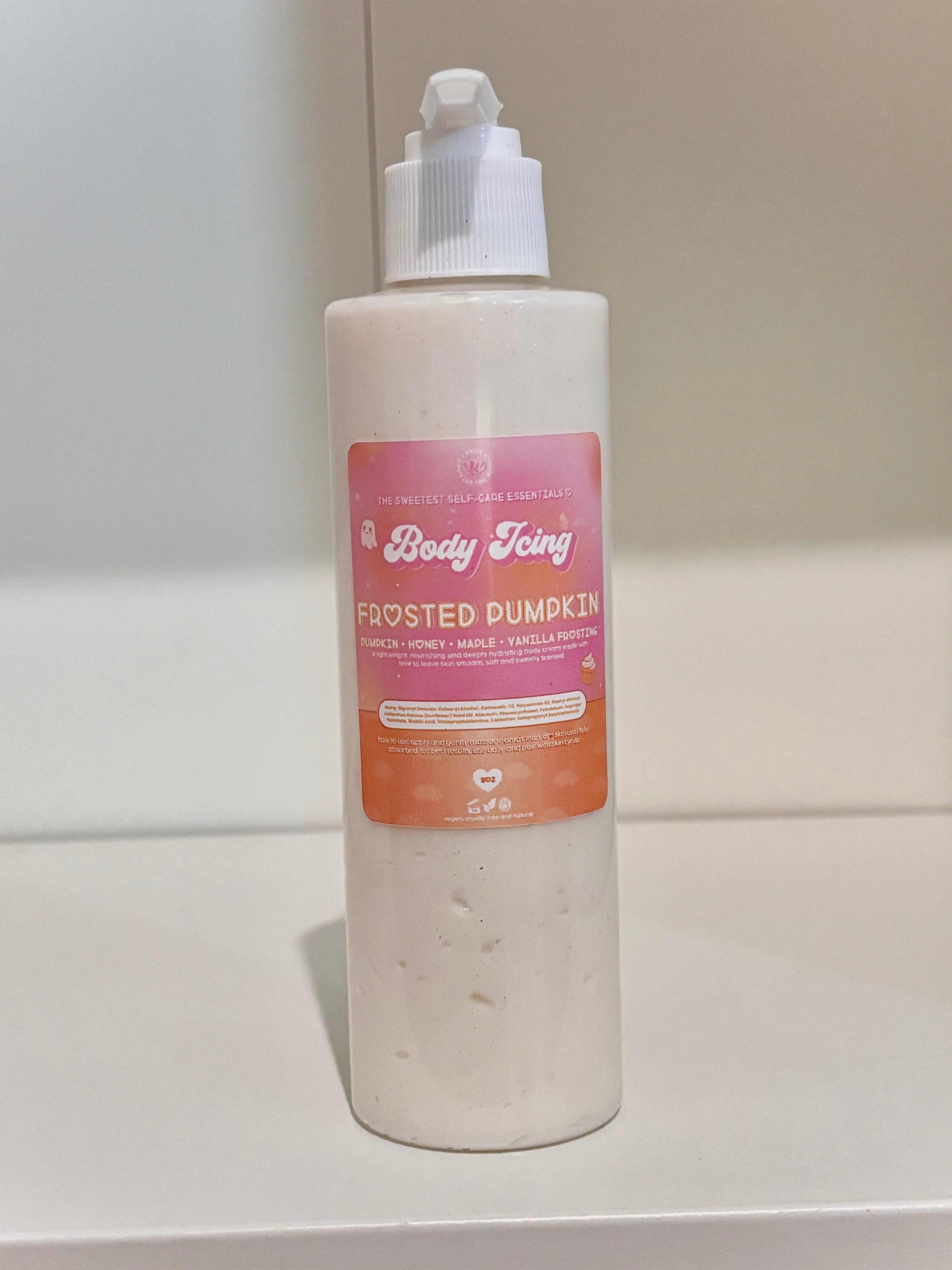 frosted pumpkin sparkly body icing