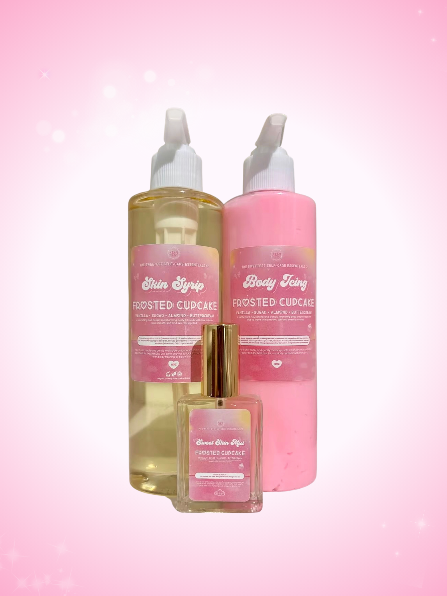 sweet girl trio: frosted cupcake body care bundle