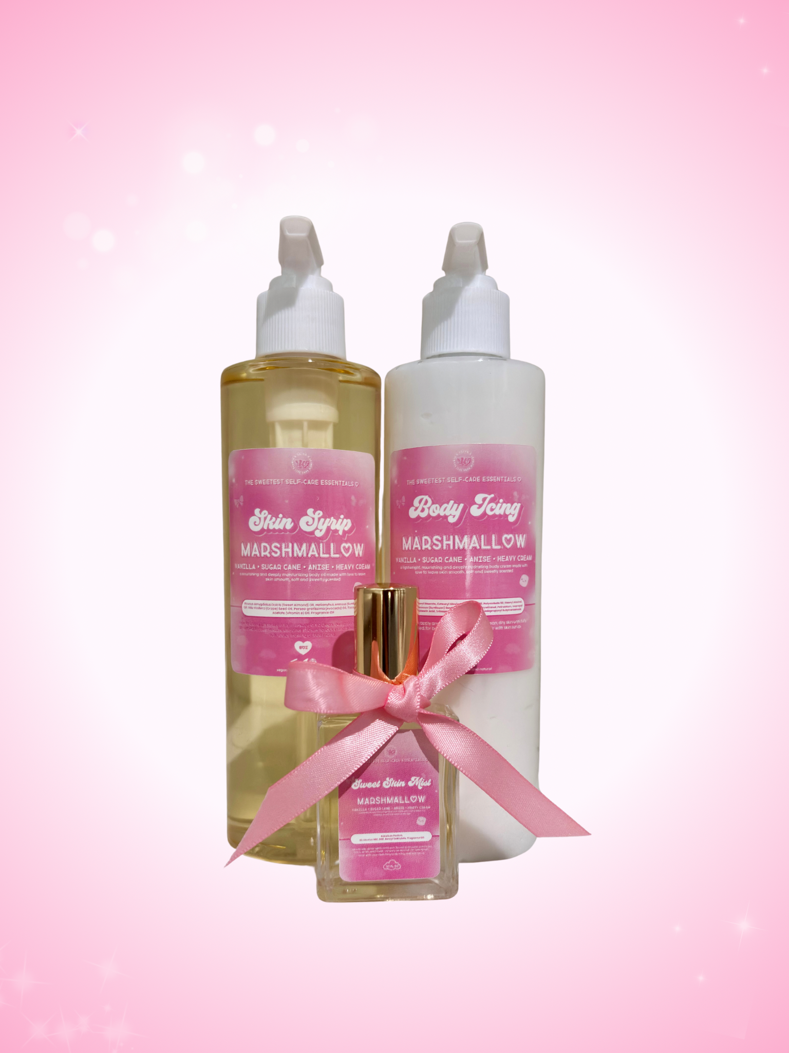 sweet girl trio: marshmallow body care bundle