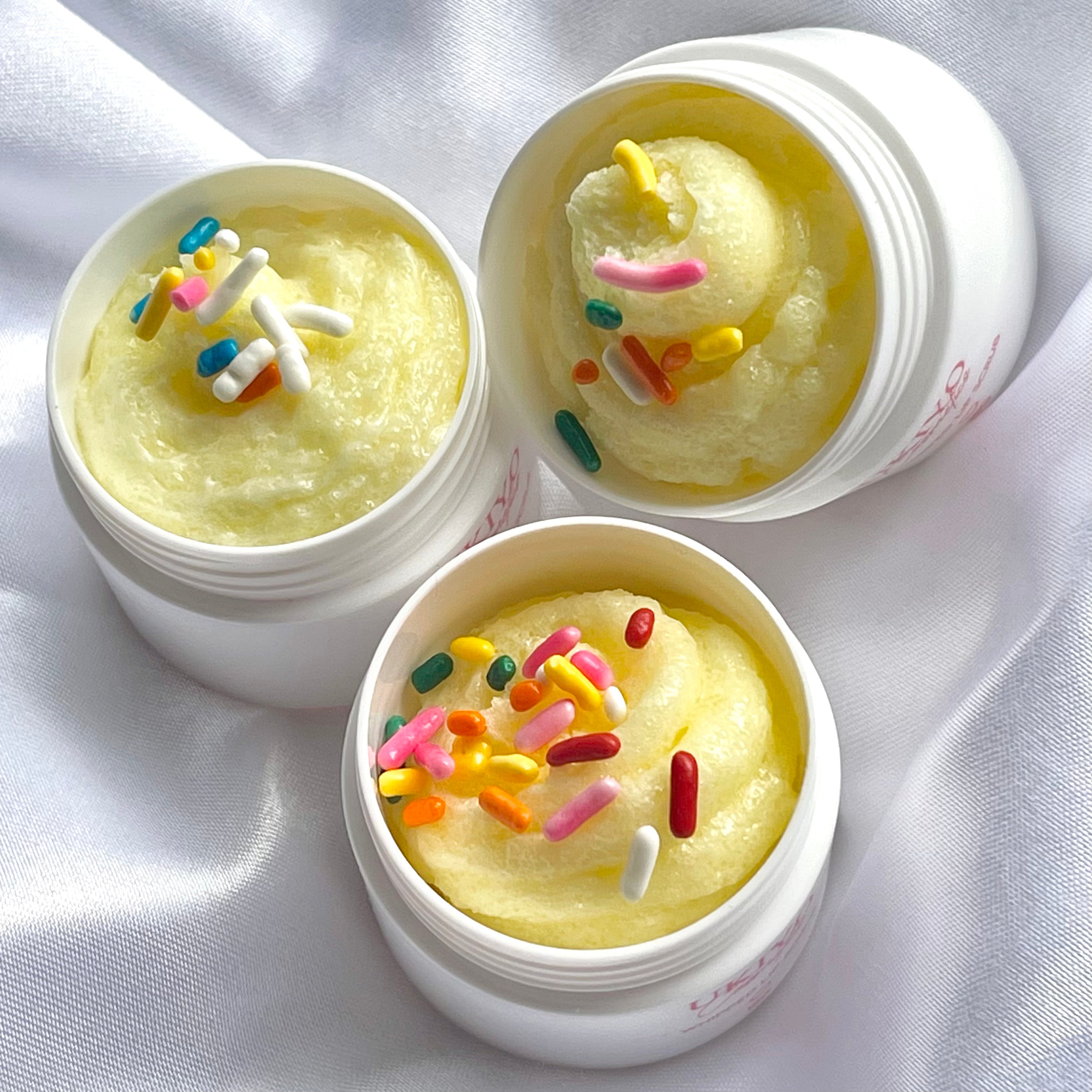 cake batter lip sugar